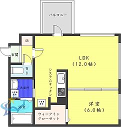 札幌市営東西線 西18丁目駅 徒歩10分の賃貸マンション 4階1LDKの間取り