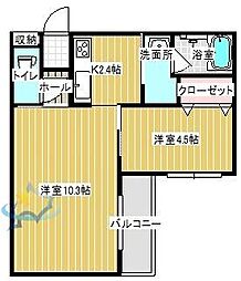 札幌市営東西線 バスセンター前駅 徒歩9分の賃貸マンション 1階1LDKの間取り