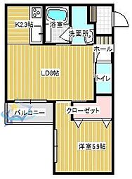 札幌市営東西線 バスセンター前駅 徒歩9分の賃貸マンション 3階1LDKの間取り