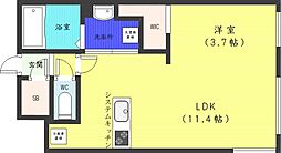 札幌市営南北線 幌平橋駅 徒歩9分の賃貸マンション 3階1LDKの間取り