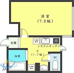 札幌市営南北線 すすきの駅 徒歩12分の賃貸マンション 3階1Kの間取り