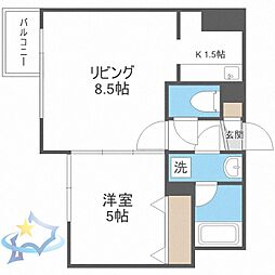 札幌市営南北線 すすきの駅 徒歩7分の賃貸マンション 4階1LDKの間取り