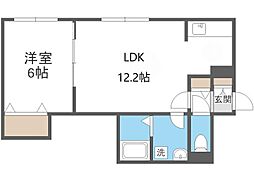 札幌市営東西線 円山公園駅 徒歩9分の賃貸マンション 1階1LDKの間取り