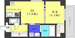 札幌市営南北線 大通駅 徒歩4分の賃貸マンション 10階1DKの間取り