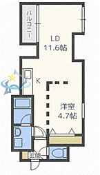 札幌市営東豊線 豊水すすきの駅 徒歩1分の賃貸マンション 3階1LDKの間取り