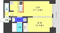 JR函館本線 桑園駅 徒歩13分の賃貸マンション 14階1LDKの間取り