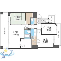 札幌市営東西線 バスセンター前駅 徒歩2分の賃貸マンション 4階3LDKの間取り