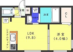 札幌市営南北線 中島公園駅 徒歩3分の賃貸マンション 3階1LDKの間取り