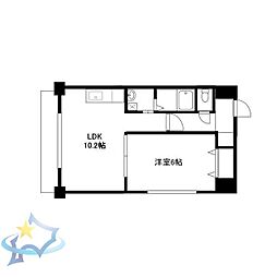 札幌市営南北線 中島公園駅 徒歩5分の賃貸マンション 9階1LDKの間取り