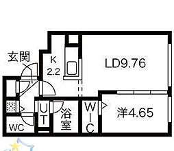 札幌市営南北線 幌平橋駅 徒歩8分の賃貸マンション 3階1LDKの間取り