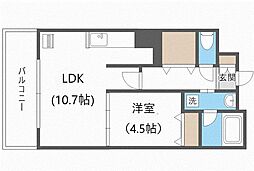 JPnoie円山表参道 1LDKの間取図画像