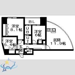 Aden宮の森 3LDKの間取図画像