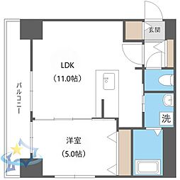札幌市営南北線 さっぽろ駅 徒歩5分の賃貸マンション 2階1LDKの間取り