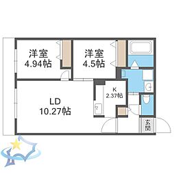 SーRESIDENCE医大南altier 2LDKの間取図画像