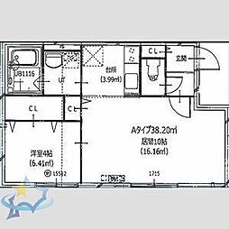 札幌市中央区南十二条西14丁目アパート 1LDKの間取図画像