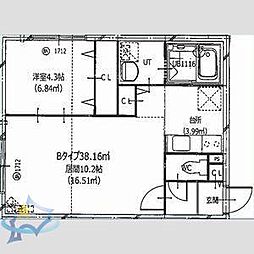 札幌市中央区南十二条西14丁目アパート 1LDKの間取図画像