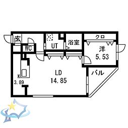 札幌市中央区南四条東4丁目マンション 1LDKの間取図画像