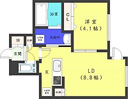 PinoKitamaruyama 1LDKの間取図画像