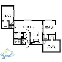 レブニーズ ザ・レジデンス 宮の森 3LDKの間取図画像
