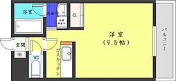 ルーブル4条館 1Kの間取図画像