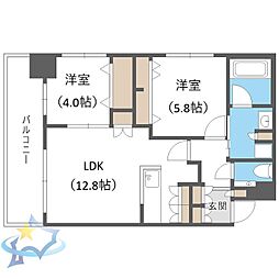 MJsquare KOTONI 2LDKの間取図画像