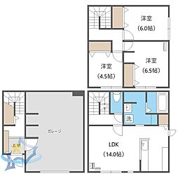 札幌市手稲区手稲本町三条2丁目アパート 3LDKの間取図画像