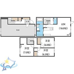 札幌市手稲区手稲本町三条2丁目アパート 3LDKの間取図画像