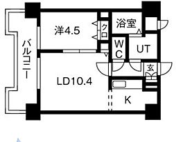 UURコート札幌北三条 1LDKの間取図画像