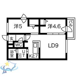 Esperanza 1LDKの間取図画像