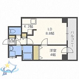 インボイス札幌レジデンス 1LDKの間取図画像