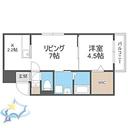 メゾンMT手稲本町 1LDKの間取図画像