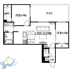 札幌市中央区南十条西13丁目マンション 2LDKの間取図画像