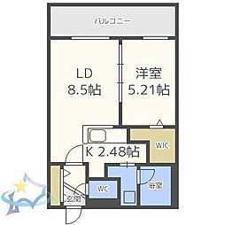 VILLETTA山の手 1LDKの間取図画像