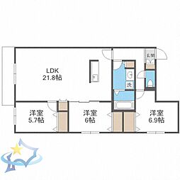 ZABOHILLSIDAIMAE 3LDKの間取図画像