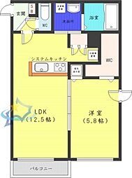 ヴィエルジュ発寒南 1LDKの間取図画像