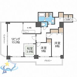 知事公館前タワーレジデンス 3LDKの間取図画像