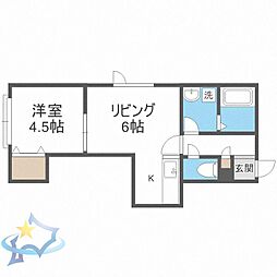 エターナル 1LDKの間取図画像