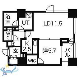 プライムメゾン南2条 1LDKの間取図画像