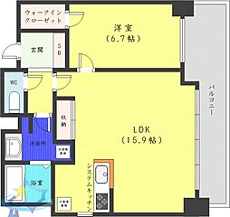 レジディア北2条EAST 1LDKの間取図画像