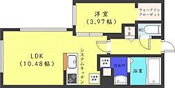 ステージ裏参道 1LDKの間取図画像