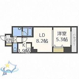 ビッグパレス南5条 1LDKの間取図画像