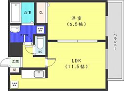 レノンテラーザ6-3 1LDKの間取図画像