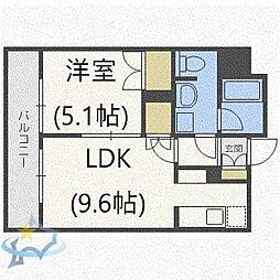 ラフィネタワー札幌南3条 1LDKの間取図画像