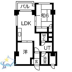 ドミ円山 2LDKの間取図画像