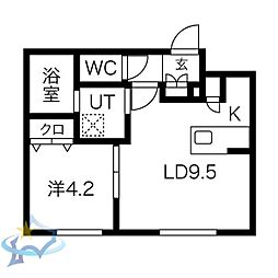 ALPHASQUAREW-28 1LDKの間取図画像