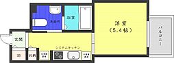 レジディア南一条 1Kの間取図画像