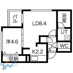 フィーノ中島公園1 1LDKの間取図画像