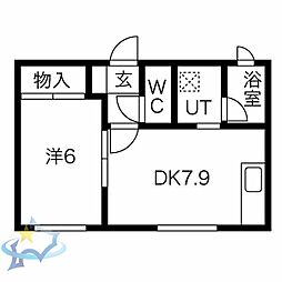 ジュネス大通 1DKの間取図画像