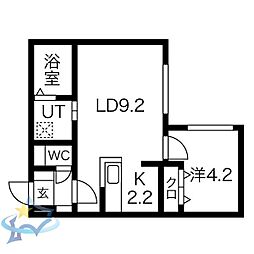 Empress中島公園 1LDKの間取図画像