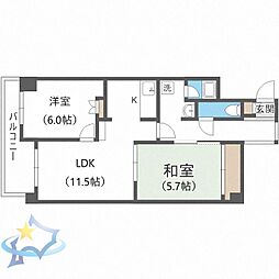 アクア西町 2LDKの間取図画像